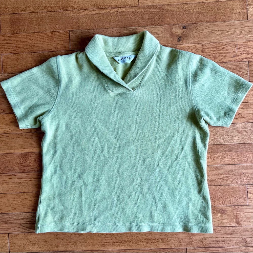Vintage Orvis 100% cotton green polo shirt